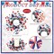 6 Pcs Mini 4th of July Wreaths, Red White Blue Patriotic Candle Ring Wreaths for Cabinets, Pillar Candles, Farmhouse Front Door & Memorial Day Decorations